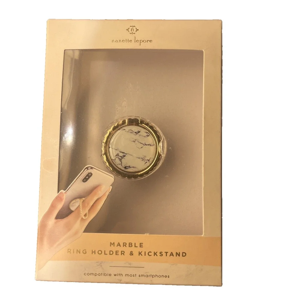 Nanette Lepore Universal Marble Ring Holder & Kickstand For Smartphones‎ New